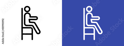 Sitting logo sign set vector outline