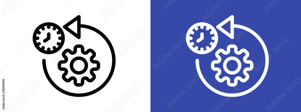 Time management logo sign set vector outline Time management logo sign set vector outline