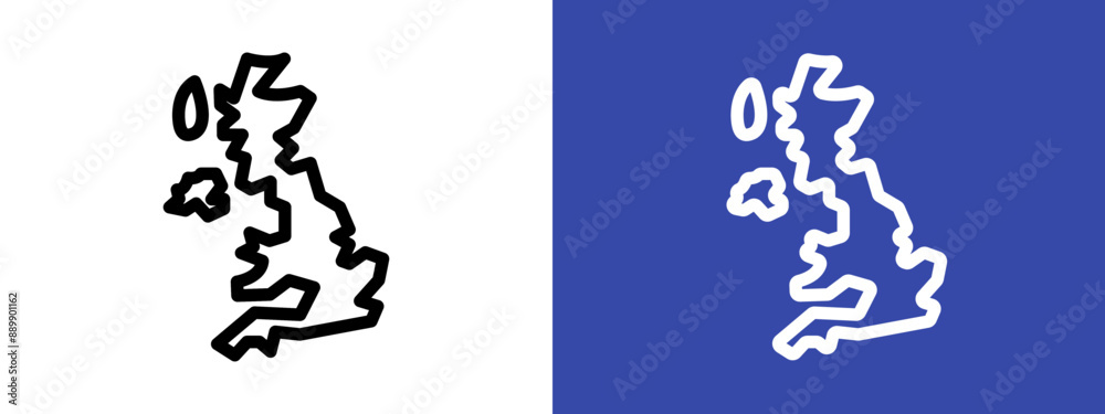 United Kingdom map logo sign set vector outline United Kingdom map logo sign set vector outline
