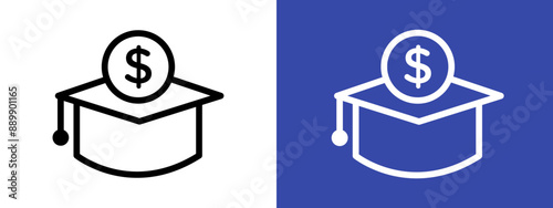 tuition fee logo sign set vector outline