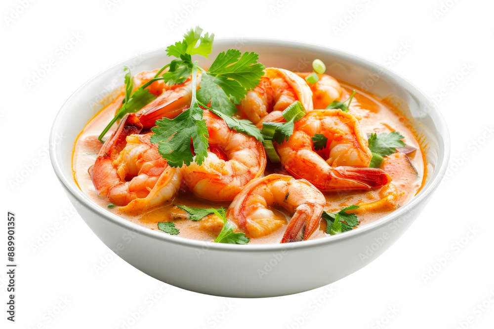 Shrimp Soup in a White Bowl Shrimp Soup in a White Bowl