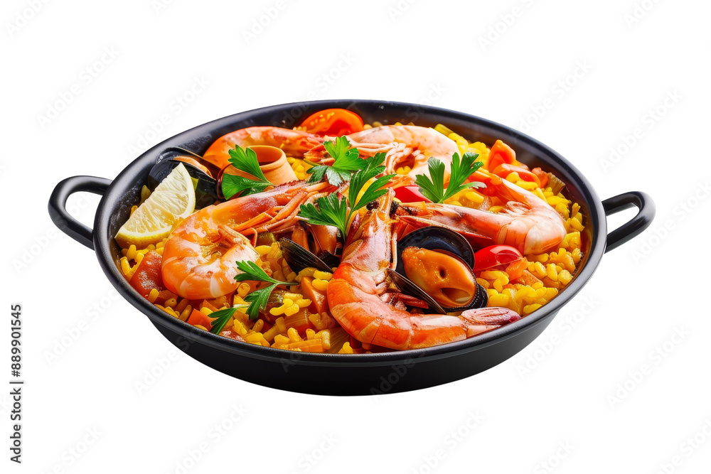 Seafood Paella in Black Pan Seafood Paella in Black Pan
