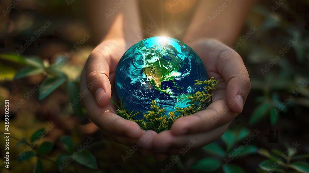 Ultra-detailed image of hands protecting a small earth with green foliage and blue seas representing the save earth concept photorealistic natural light highlighting environmental stewardship Ultra-detailed image of hands protecting a small earth with green foliage and blue seas representing the save earth concept photorealistic natural light highlighting environmental stewardship