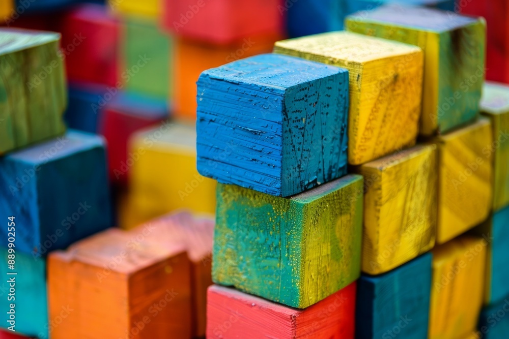 A structure made of colorful building blocks, each block representing a different aspect of cooperation. A structure made of colorful building blocks, each block representing a different aspect of cooperation.