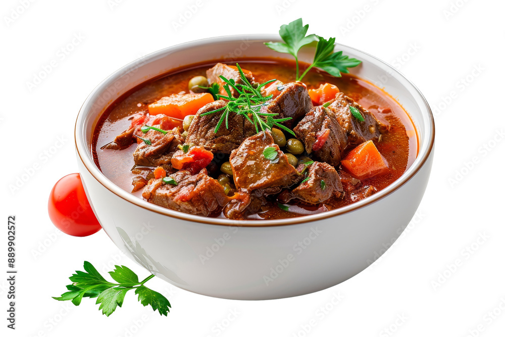Delicious Beef Stew in a White Bowl Delicious Beef Stew in a White Bowl