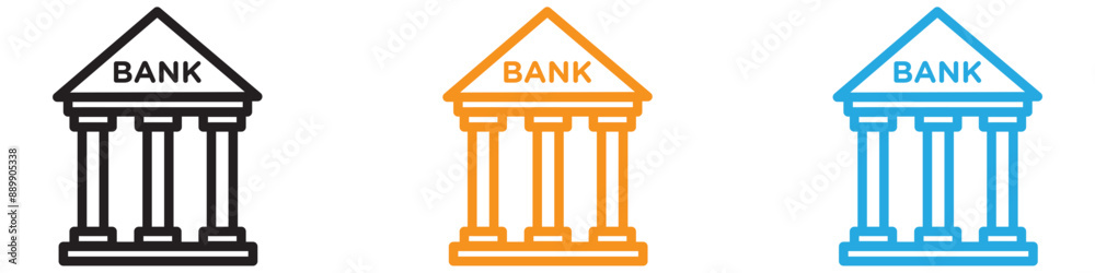 Bank vector logo set collection for web app ui Bank vector logo set collection for web app ui