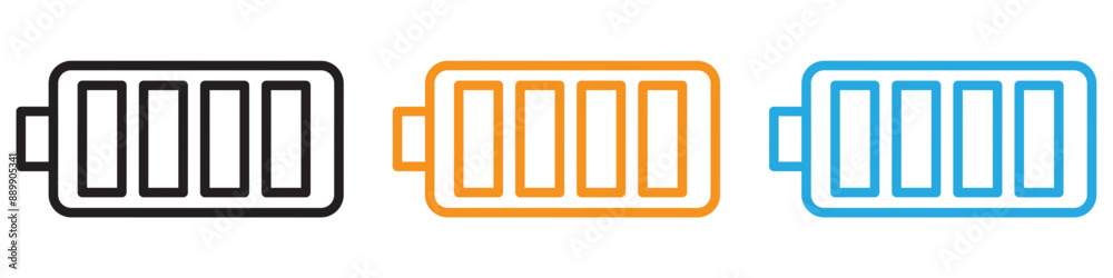 Battery vector logo set collection for web app ui Battery vector logo set collection for web app ui