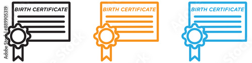 Birth certification vector logo set collection for web app ui