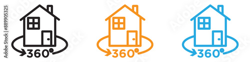 360 degree house vector logo set collection for web app ui