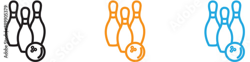 Bowling vector logo set collection for web app ui