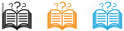 book with question mark vector logo set collection for web app ui photo