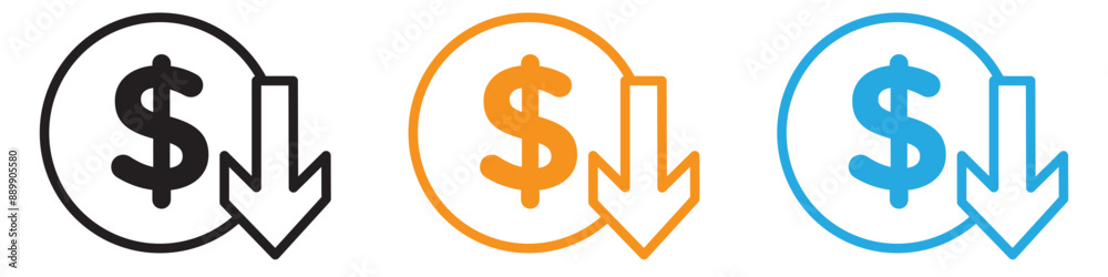 Cost reduction vector logo set collection for web app ui Cost reduction vector logo set collection for web app ui
