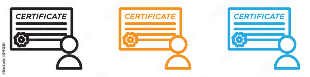 Fototapeta premium Course completion certificate vector logo set collection for web app ui