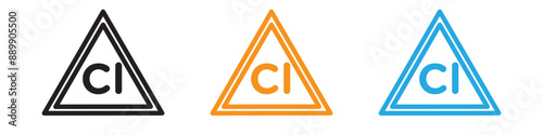 Chlorine bleach vector logo set collection for web app ui