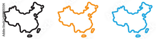 china map vector logo set collection for web app ui