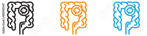 colorectal cancer vector logo set collection for web app ui