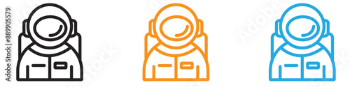 Cosmonaut vector logo set collection for web app ui