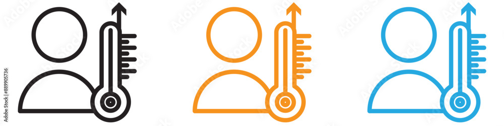 Fever, high temperature vector logo set collection for web app ui Fever, high temperature vector logo set collection for web app ui
