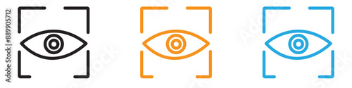 Eye scanner vector logo set collection for web app ui