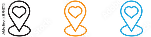 Favorite place vector logo set collection for web app ui