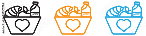 Food donation vector logo set collection for web app ui