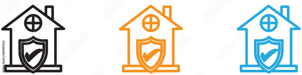 Home security vector logo set collection for web app ui Home security vector logo set collection for web app ui