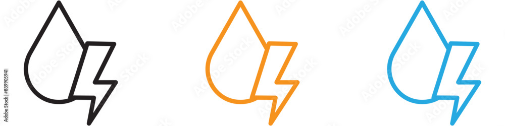Hydroelectric energy vector logo set collection for web app ui Hydroelectric energy vector logo set collection for web app ui