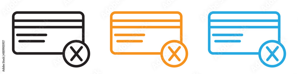 Payment cancel vector logo set collection for web app ui Payment cancel vector logo set collection for web app ui
