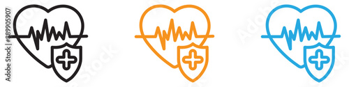 Health insurance vector logo set collection for web app ui