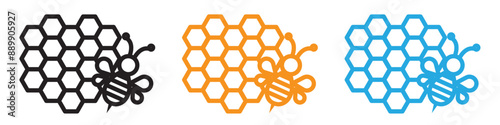 honeycomb vector logo set collection for web app ui