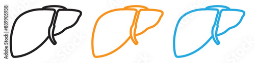 Human liver vector logo set collection for web app ui
