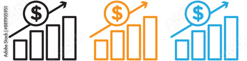 Increase money vector logo set collection for web app ui