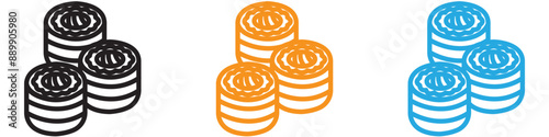 Maki sushi roll vector logo set collection for web app ui