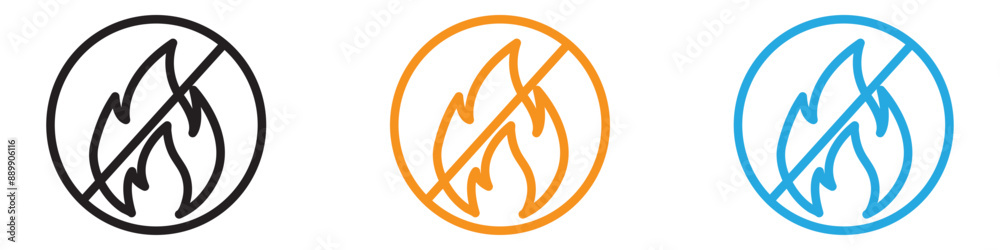 Obraz premium No fire vector logo set collection for web app ui