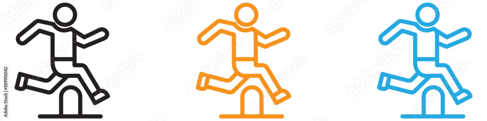 Obstacle race vector logo set collection for web app ui Obstacle race vector logo set collection for web app ui
