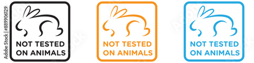 Not tested on animals vector logo set collection for web app ui