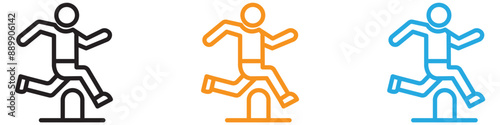 Obstacle race vector logo set collection for web app ui
