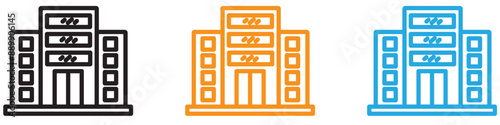 Office building vector logo set collection for web app ui