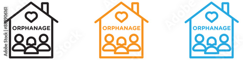 Orphanage house vector logo set collection for web app ui