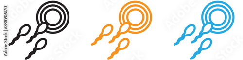 ovule being fertilized by sperm vector logo set collection for web app ui