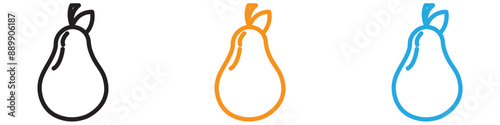 Pear vector logo set collection for web app ui
