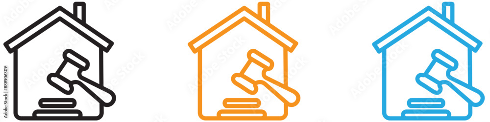 Real estate auction vector logo set collection for web app ui