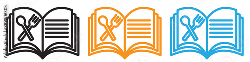 recipe book vector logo set collection for web app ui