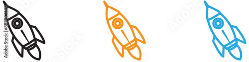 Rocket vector logo set collection for web app ui