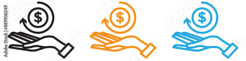 refund money vector logo set collection for web app ui