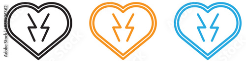 Rescue defibrillator vector logo set collection for web app ui