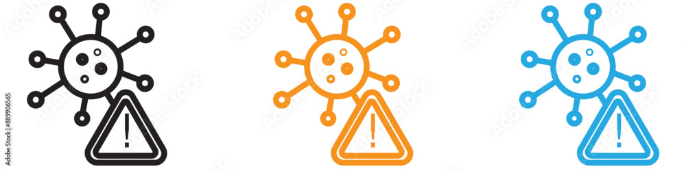 Obraz premium Virus Warning Alert vector logo set collection for web app ui