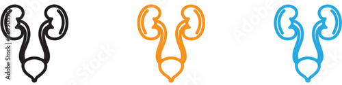 Urinary system vector logo set collection for web app ui