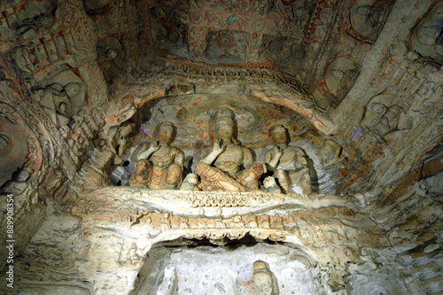 The Yungang Grottoes in Shanxi Province, China, began to be excavated during the Northern Wei Dynasty and lasted about 150 years, with more than 59,000 stone statues. World Cultural Heritage.
 photo