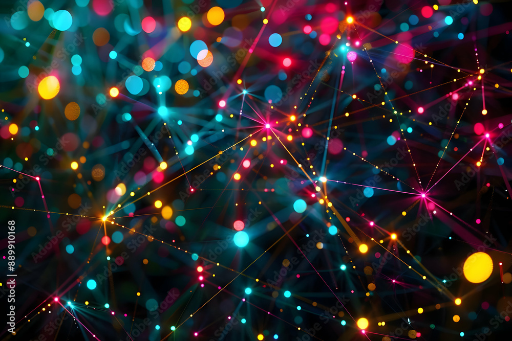 Abstract 3D Background with Colorful Lights and Lines Abstract 3D Background with Colorful Lights and Lines